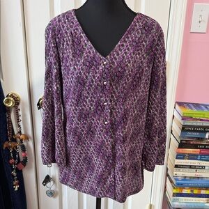 Choices Purple Patterned Women's Blouse